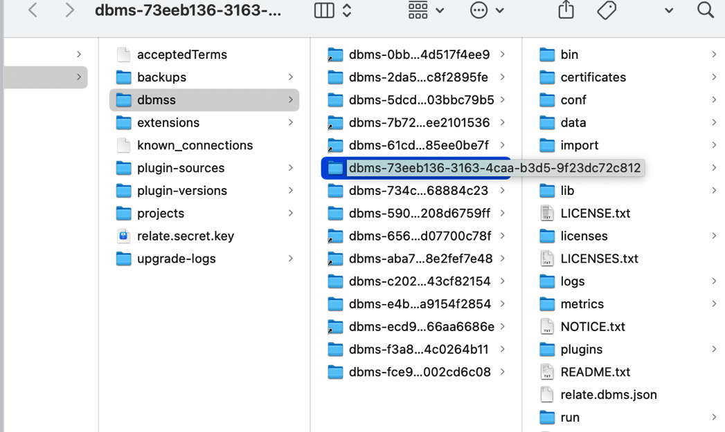 Figure 1.33 – Local DBMS instance root directory
