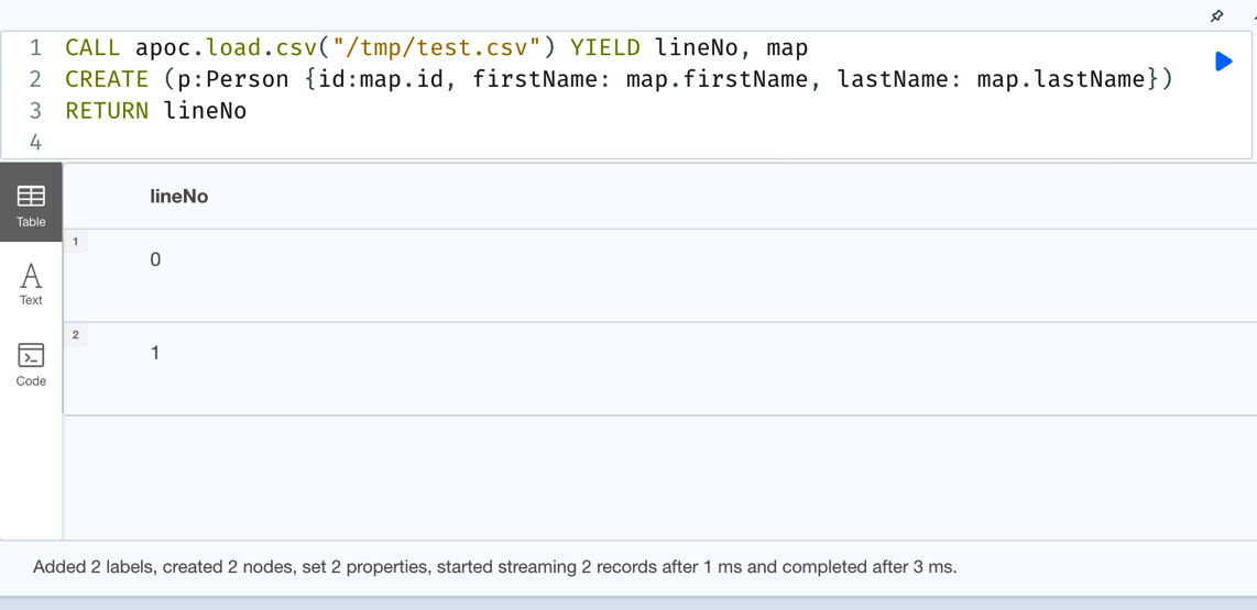 Figure 10.10 – Updating the data into a graph using apoc.load.csv
