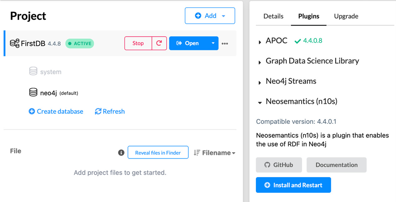 Figure 11.1 – Plugin management in Neo4j Desktop
