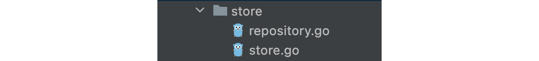 Figure 5.12 – repository.go added to the store folder
