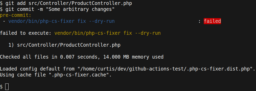 Figure 11.6: The pre-commit hook fails
