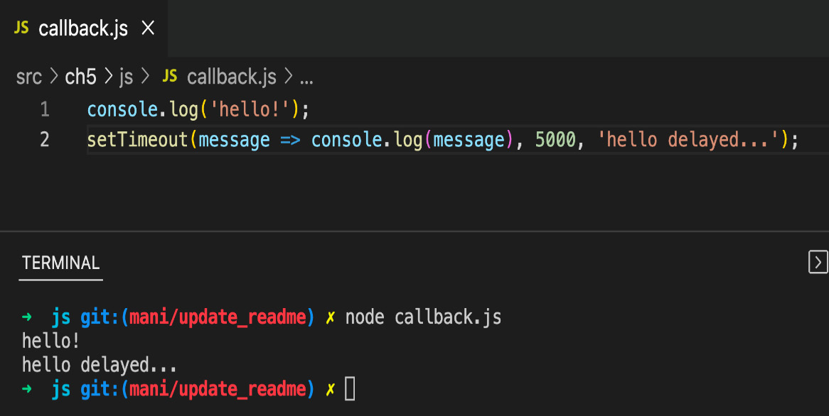 Figure 5.11 – Anonymous callback functions