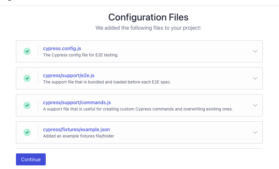 Figure 5.6 – Cypress config modal