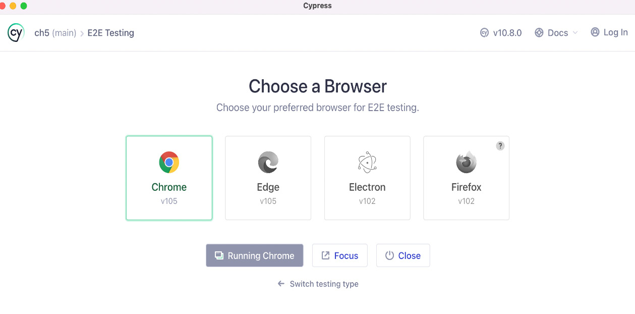 Figure 5.7 – Choosing a preferred browser