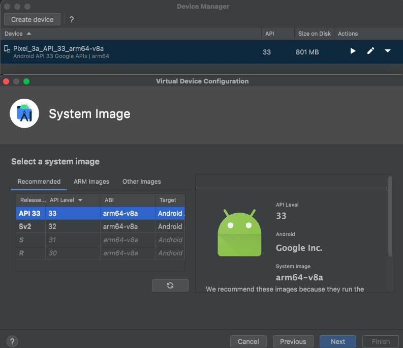 Figure 6.4 – Android Studio system images