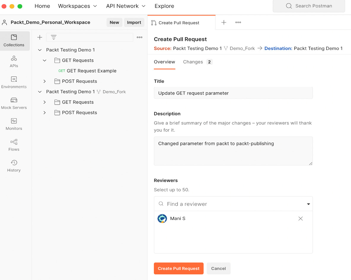 Figure 7.13 – Creating a pull request