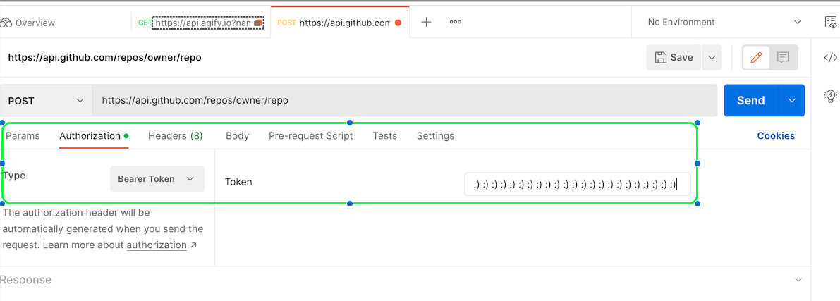 Figure 7.8 – POST API request authorization