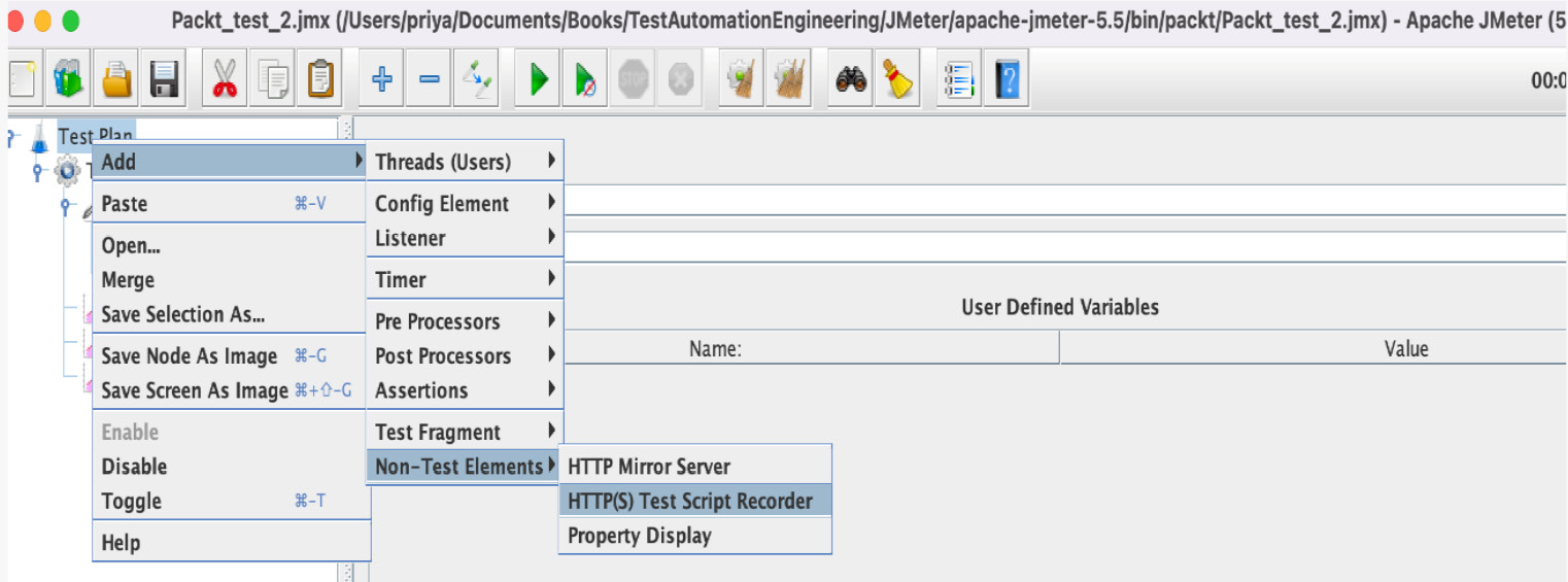 Figure 8.15 – Adding the HTTP Test Script Recorder component