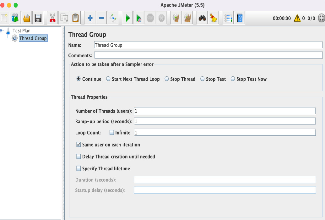 Figure 8.5 – Thread Group configuration