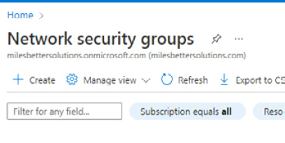 Figure 2.11 – Network security groups screen