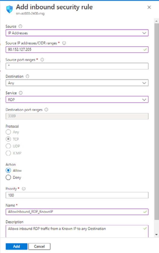 Figure 2.19 – Add inbound security rule