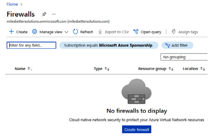 Figure 2.39 – Firewalls screen