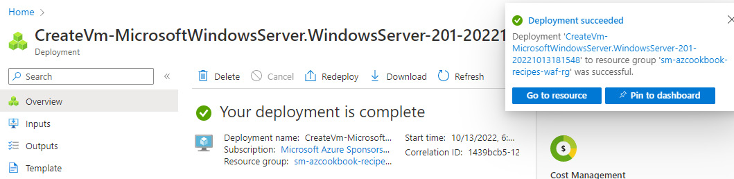 Figure 2.93 – Deployment completed