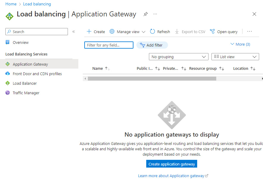 Figure 2.99 – Application Gateway screen