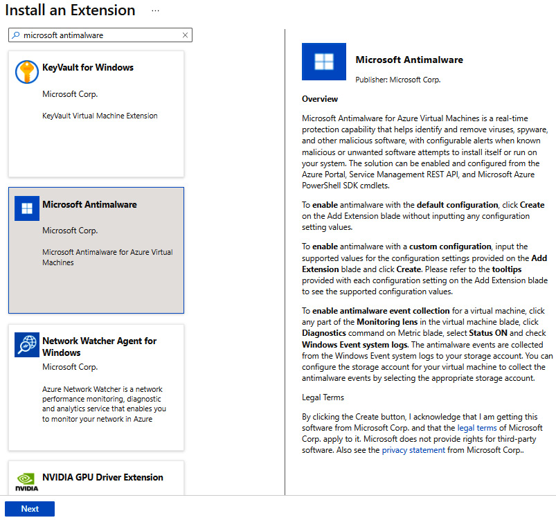 Figure 4.12 – Selecting an extension