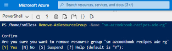 Figure 4.27 – Deleting a resource group