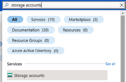 Figure 6.1 – Searching for Storage accounts