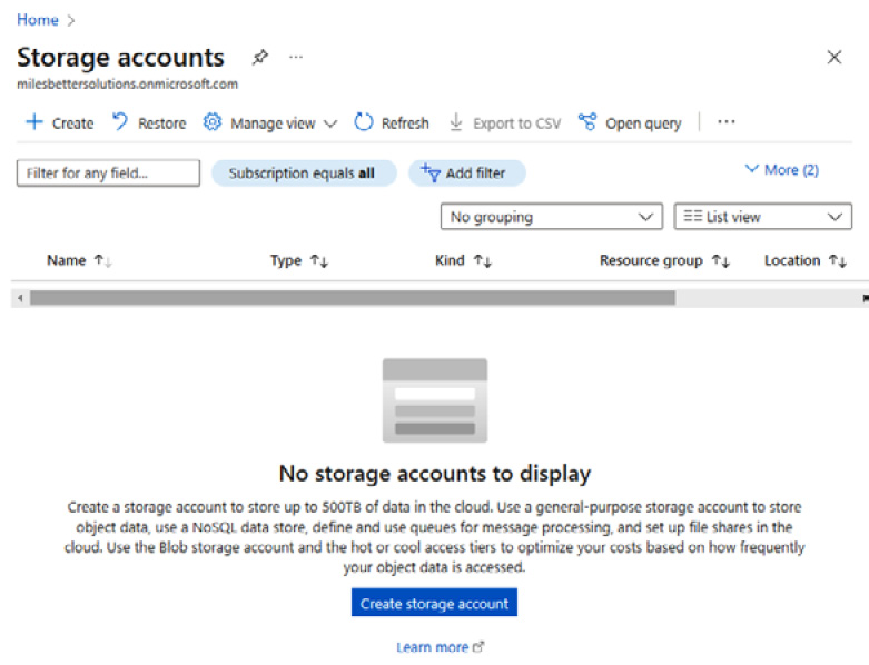 Figure 6.2 – Create a storage account