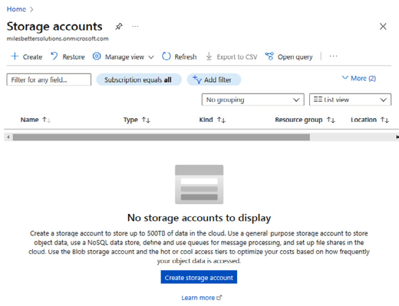 Figure 6.8 – Create a storage account