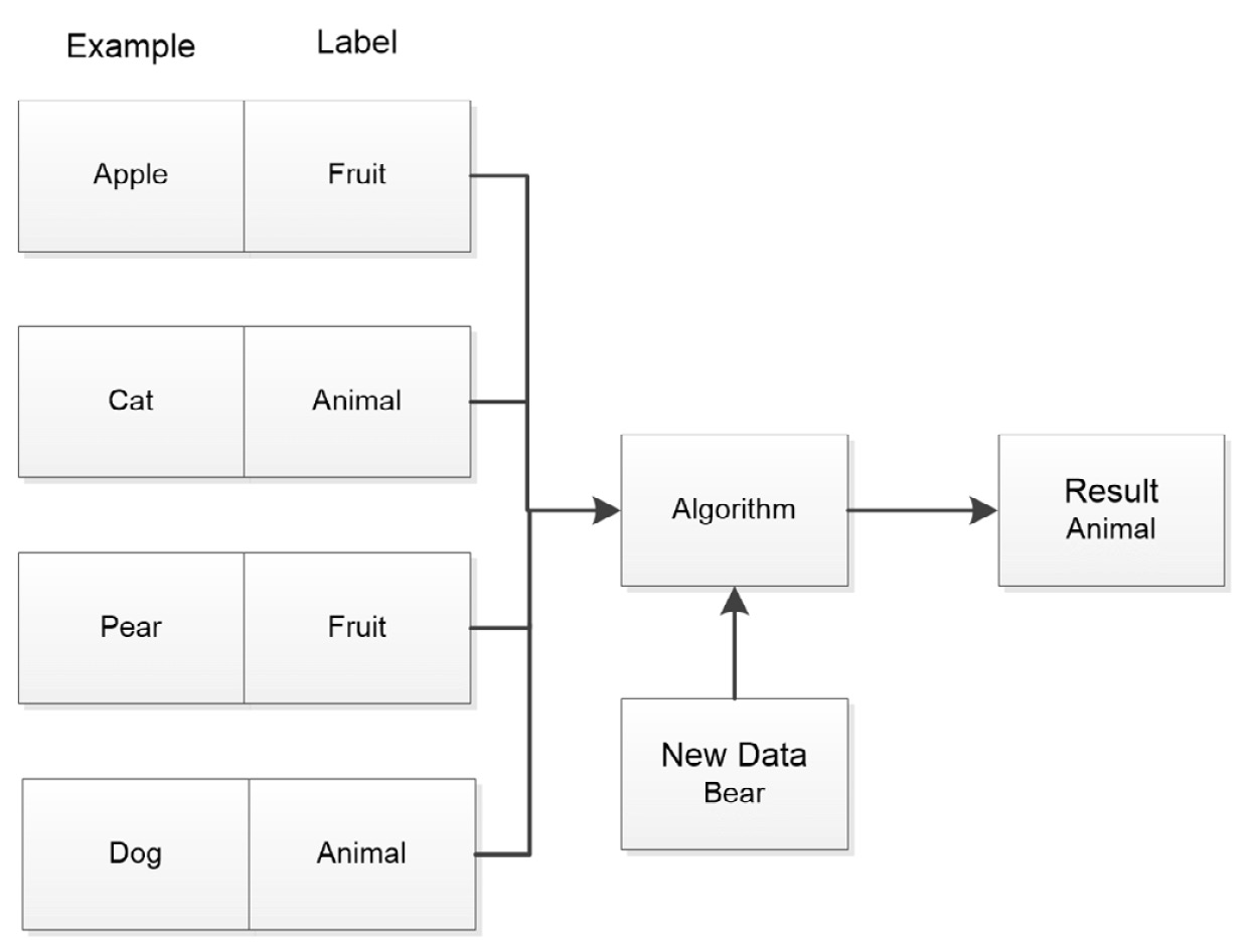 Figure 1.1 – Supervised learning relies on labeled examples to train the model