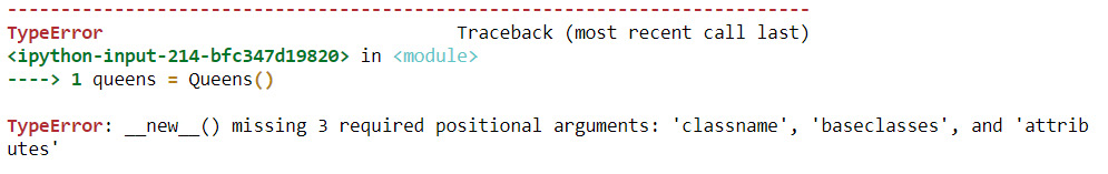 Figure 4.4 – Error while creating an object for the class inheriting a metaclass
