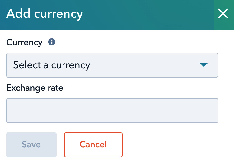 Figure 3.29 – Selecting a currency
