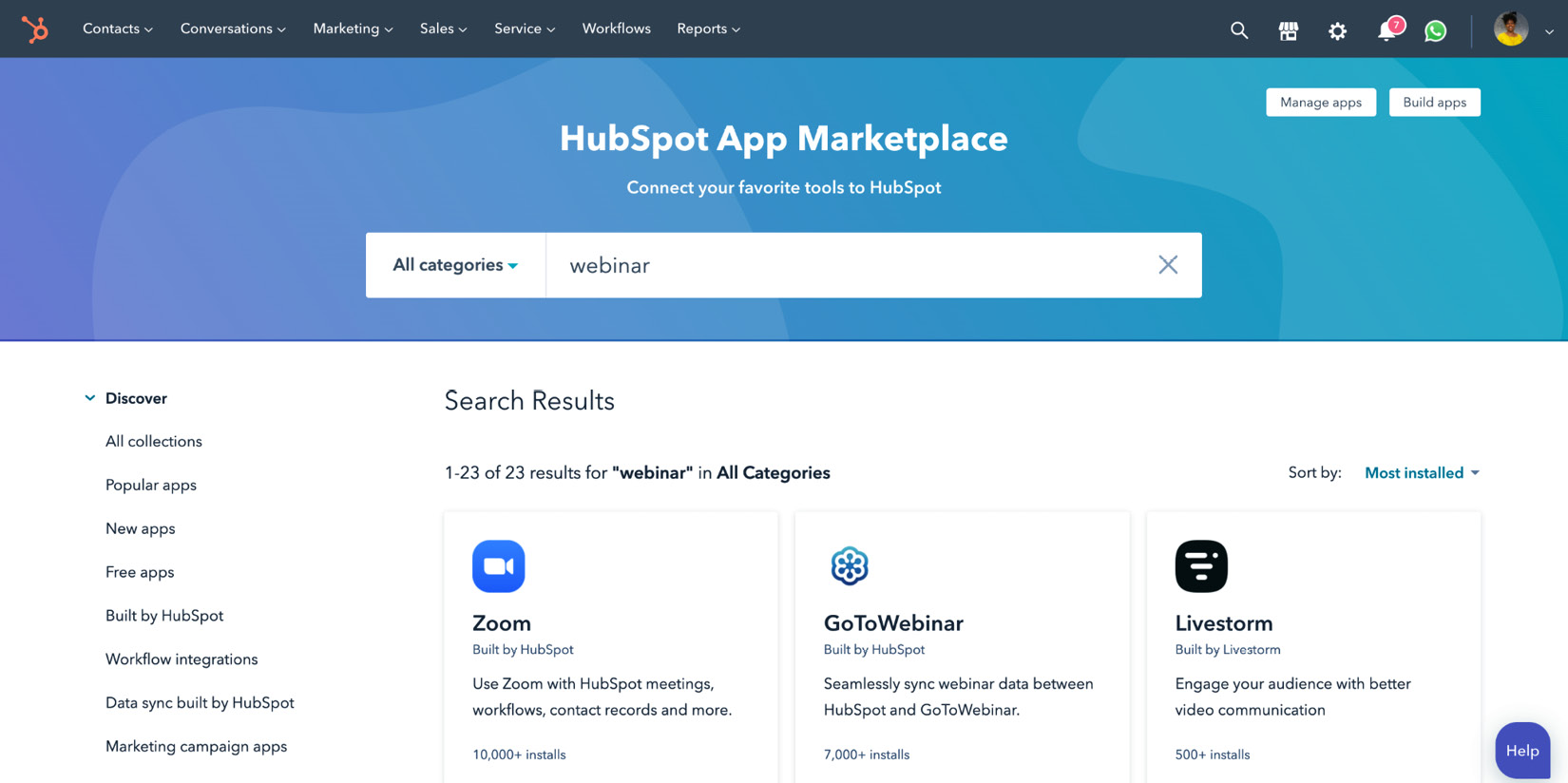 Figure 9.39 – HubSpot's App Marketplace
