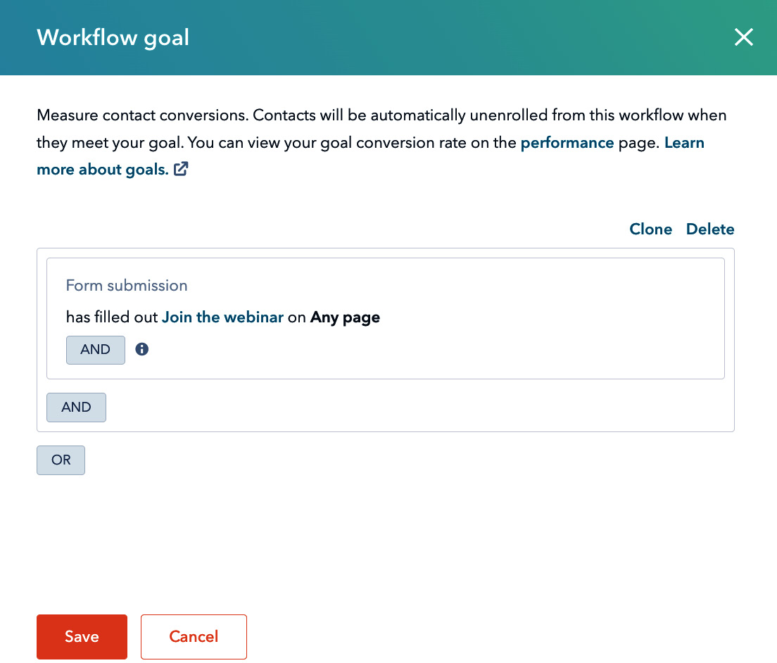 Figure 9.52 – Setting goals in workflows

