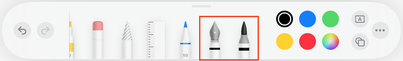 Figure 21: The Fountain Pen and Watercolor tools.