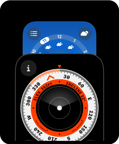 Figure 52: Notification Center is accessible only from the watch face. Swipe down to reveal it.