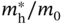 m Subscript normal h Superscript asterisk Baseline slash m 0