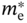 m Subscript normal e Superscript asterisk