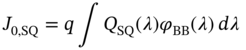 upper J Subscript 0 comma upper S upper Q Baseline equals q integral upper Q Subscript upper S upper Q Baseline left-parenthesis lamda right-parenthesis phi Subscript upper B upper B Baseline left-parenthesis lamda right-parenthesis d lamda