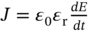 upper J equals epsilon 0 epsilon Subscript normal r Baseline StartFraction italic d upper E Over italic d t EndFraction