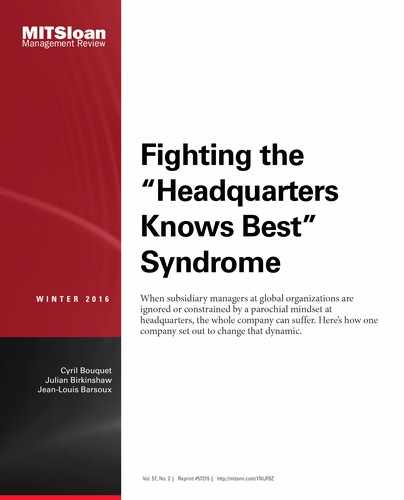 Fighting the "Headquarters Knows Best Syndrome" 
