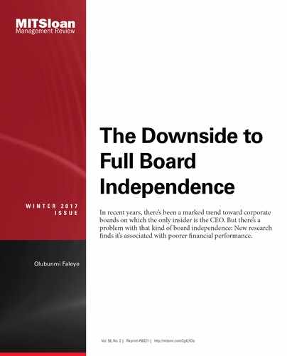 Cover image for The Downside to Full Board Independence