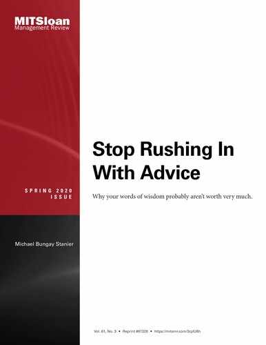 Cover image for Stop Rushing In With Advice