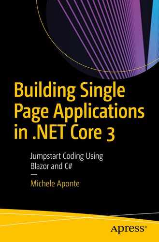 Cover image for Building Single Page Applications in .NET Core 3 : Jumpstart Coding Using Blazor and C#