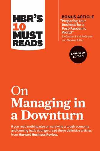 Cover image for HBR's 10 Must Reads on Managing in a Downturn, Expanded Edition (with bonus article 