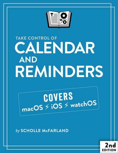 Cover image for Take Control of Calendar and Reminders, 2nd Edition