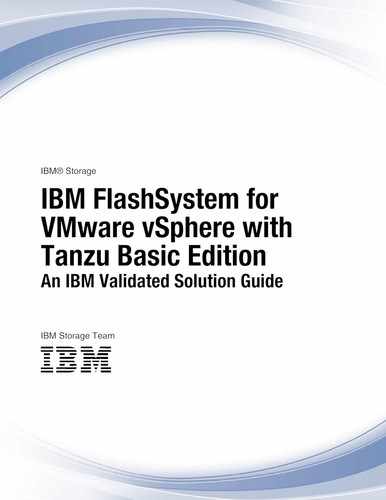 Cover image for IBM FlashSystem for VMware vSphere with Tanzu Basic Edition An IBM Validated Solution Guide