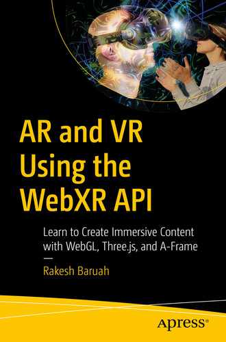 Cover image for AR and VR Using the WebXR API: Learn to Create Immersive Content with WebGL, Three.js, and A-Frame
