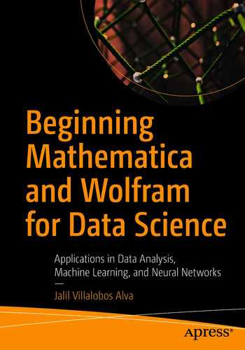 Cover image for Beginning Mathematica and Wolfram for Data Science: Applications in Data Analysis, Machine Learning, and Neural Networks