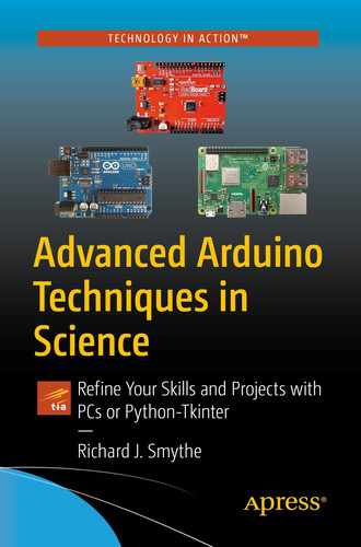 Cover image for Advanced Arduino Techniques in Science: Refine Your Skills and Projects with PCs or Python-Tkinter