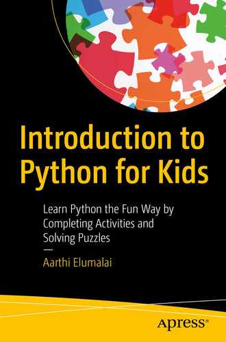 Cover image for Introduction to Python for Kids : Learn Python the Fun Way by Completing Activities and Solving Puzzles