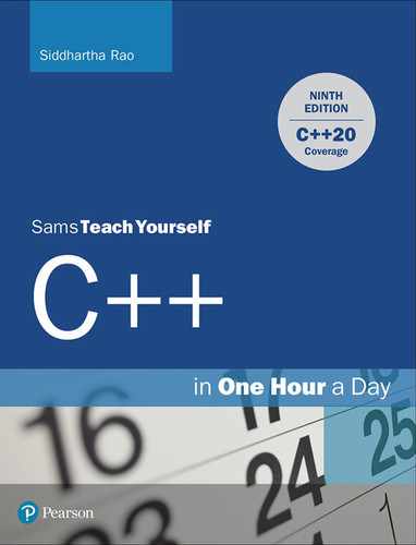 Cover image for Sams Teach Yourself C++ in One Hour a Day, 9th Edition