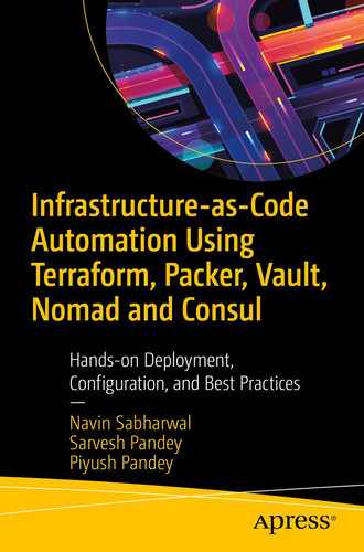 Infrastructure-as-Code Automation Using Terraform, Packer, Vault, Nomad and Consul : Hands-on Deployment, Configuration, and Best Practices by Navin Sabharwal, Sarvesh Pandey, Piyush Pandey