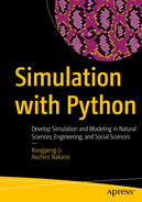 Cover image for Simulation with Python: Develop Simulation and Modeling in Natural Sciences, Engineering, and Social Sciences