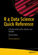 Cover image for R 4 Data Science Quick Reference: A Pocket Guide to APIs, Libraries, and Packages