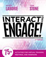 Cover image for Interact and Engage!: 75+ Activities for Virtual Training, Meetings, and Webinars